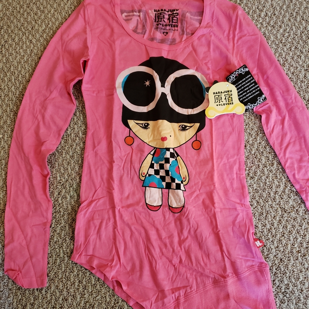 Harajuku Lovers Pink Graphic longsleeve Small